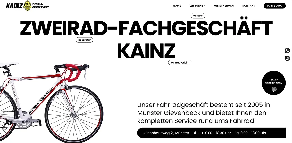 fahrradladen webseite